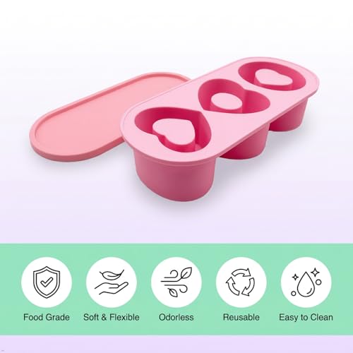 Molde de silicona para 3 cubitos de hielo, rosa miniatura 2