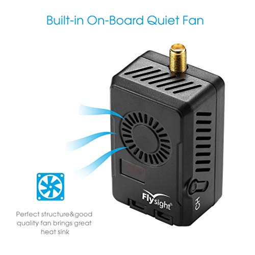 Flysight Black Mamba 5.8Ghz 2W FPV Vtx Transmitter 2000mW FPV Long Range Video Transmitter Wireless 40CH RC AV Pushbutton Long Distance Transmission for Racing Drone Quadcopter (RPSMA ANT 6-28V)
