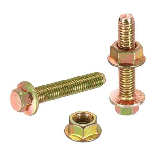 uxcell M8 x 40mm Flanged Hex Head Bolts, 10Pcs Zinc-Plated Carbon Steel Flange Hexagon Screws with Nuts, Fully Threaded, for Machinery Industry Home Appliances