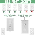 Flat Plug Extension Cord 3FT with Outlet Covers Baby Proofing,Ultra Thin Outlet Concealer with 3 Outlet Power Strip Universal Size for Home,Bedroom,Kitchen,Bathroom with ETL Listed,White