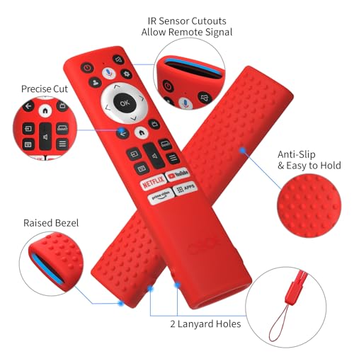 Image of Oboe Silicone TV Remote Cover Compatible with Acer Advanced I /V /H PRO Series - Protective Case with Loop (B-Dark Grey) [Remote NOT Included]