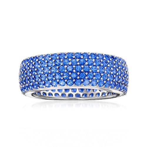 Ross-Simons 2.90 ct. t.w. Simulated Sapphire Multi-Row Eternity Band in Sterling Silver