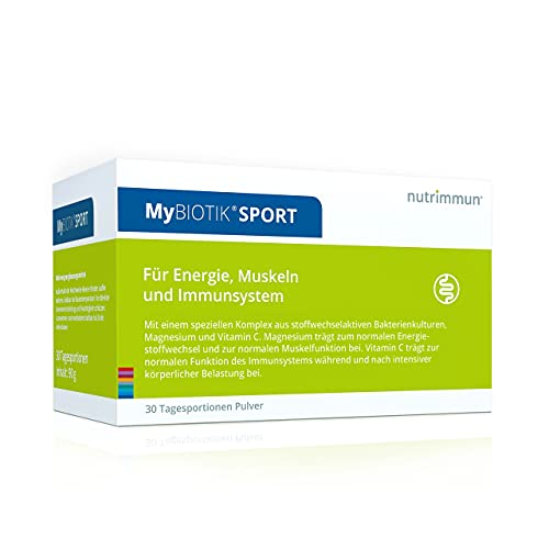 nutrimmun MyBIOTIK SPORT (30 x 3 g) Pulver – Nahrungsergänzungsmittel mit aktivem Mikrobiota Komplex, Magnesium und Vitamin C – für Energie, Muskeln und Immunsystem