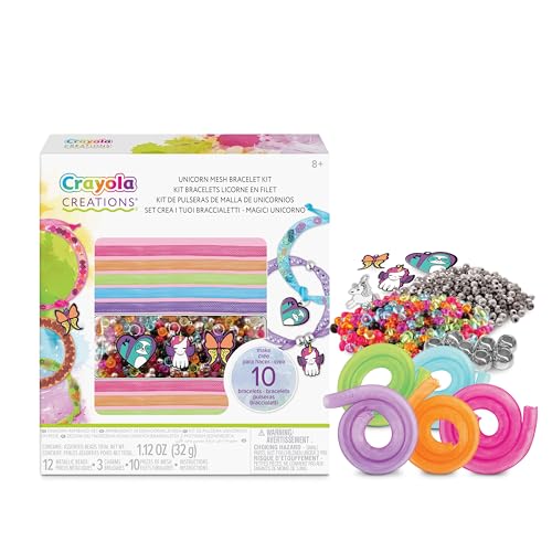 CREATIONS CRAYOLA Kit Crée tes bracelets Licorne Magique, activité créative et idée cadeau pour les filles, à partir de 8 ans, 04-2969