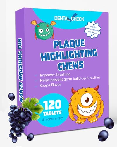Lingito Plaque/Dental Disclosing Tablets A Teeth Coloring Tablets Plaque Finder Solution to Effectively Remove Plaque and Tartar Buildup Improves Oral Care (Grape Flavor - 120 Pack)