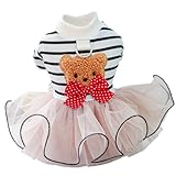 TusaMer Dog Harness Dress Cute Striped Puffy Tulle Dog Dress Comfortable Breathable Puppy Clothes Puppy Clothes Girl Outfits Hundebekleidung.