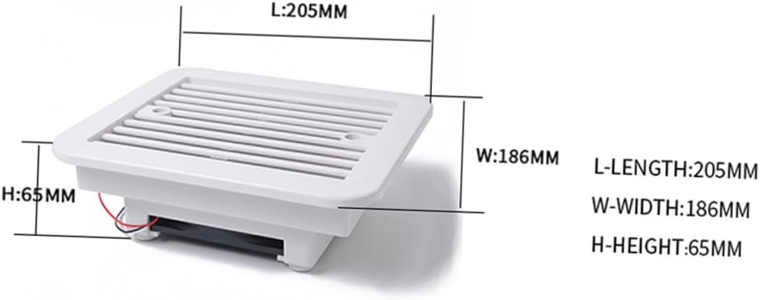 PATKAW 12v 8-inch Rv Ventilation Fan with Blades Silent Exhaust Roof Vent Bathroom Vent Fan Replacement Part for Campervan Air Circulation