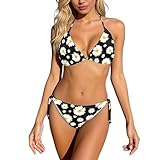 Micro Bikini Bañadores Natacion Mujer Conjuntos De Bikinis para Mujer Push Up Bañador Halter Estampado Floral Cuello En V Dos Piezas Cintura Alta Bikini Talla Grande Bañador Vacaciones