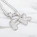 HECHUANG Bubble Letter Necklace Silver Gold Initial Necklaces 14K Gold Plated Personalized Custom Name Diamond Letter Chain Necklace for Men(Silver A)