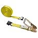US Cargo Control - Flat Hook Ratchet Strap - 2 Inch Wide X 50 Foot Long - Yellow Ratchet Straps - Wide Handle Ratchet - Dependable Tie Down Strap for Cargo Securement- Ratchet Strap with Flat Hook
