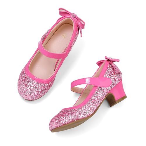 Image of K KomForme Girls Dress Shoes Toddler Glitter Mary Jane Heels