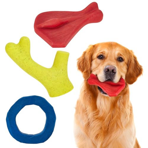 FOFOS Dog Chew Toys for Aggressive Chewers, 3 Pack Tough Nylon Dog Toys, Beef Flavor Chew Toys, for...
