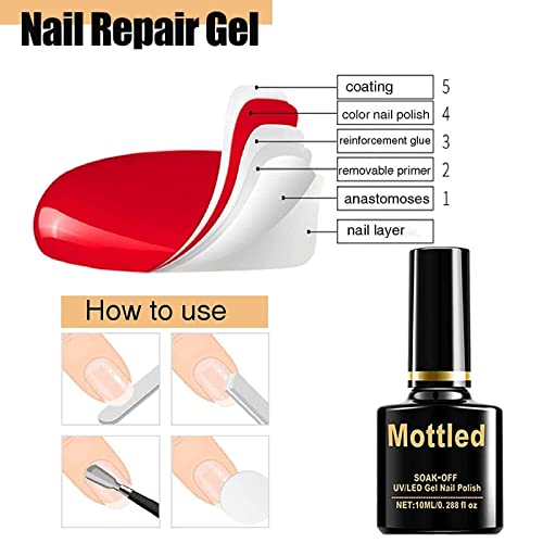 Nail Repair Protection Gel Mottled Nail Repair Protection Gel 10Ml (10Ml*2Pcs, Top Coat) #TOP5