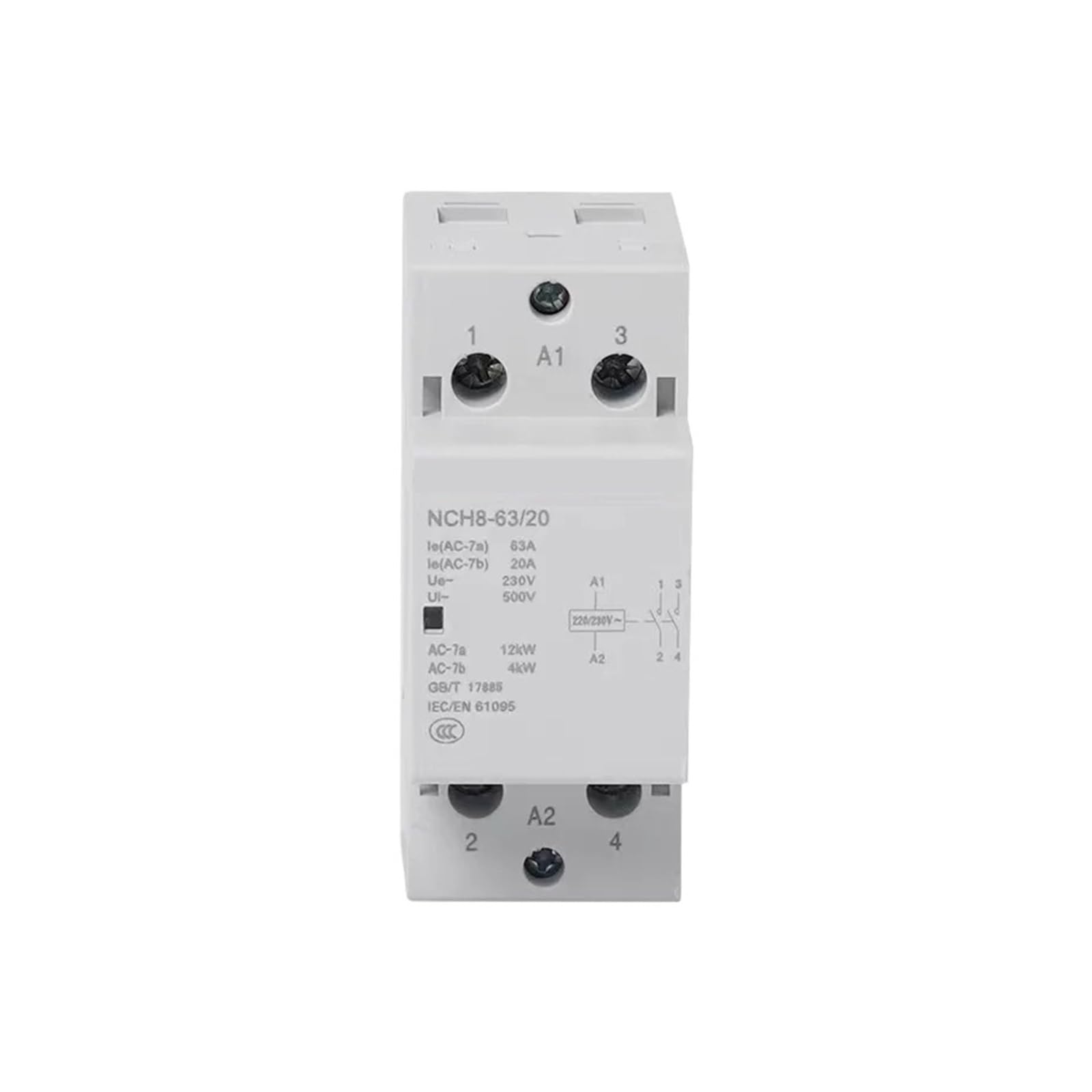 Contacteur triphasé NCH8 20A 4NO pour éviter les surcharges sur réseau 400V