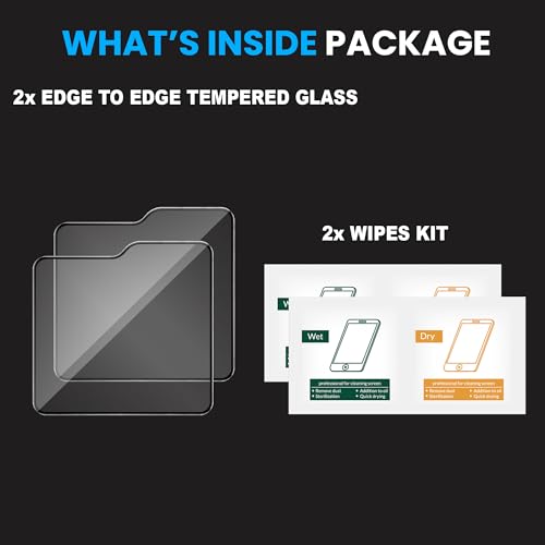 Image of FIRST MART Tempered Glass Screen Protector for Samsung Galaxy Z Flip 7 FE - Full-Glue Screen Guard, 3D Edge to Edge, HD Clear, Bubble-Free, Case-Friendly, Black, Pack of 2