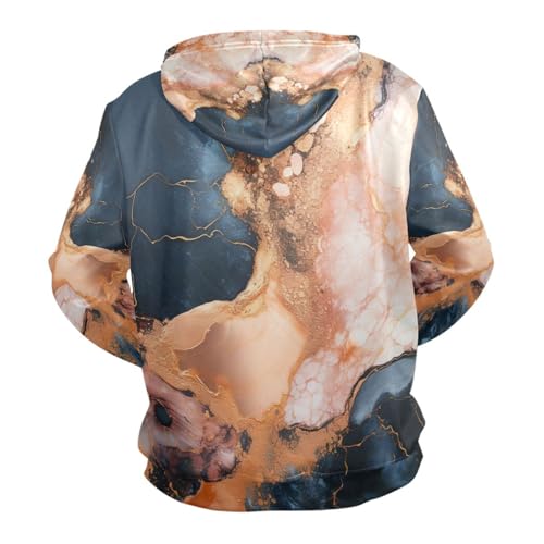Rose Gold Marble Hoodies 3D Print Athletic Hooded Sweatshirts for Athlete Men Boys(Health Fabric)2