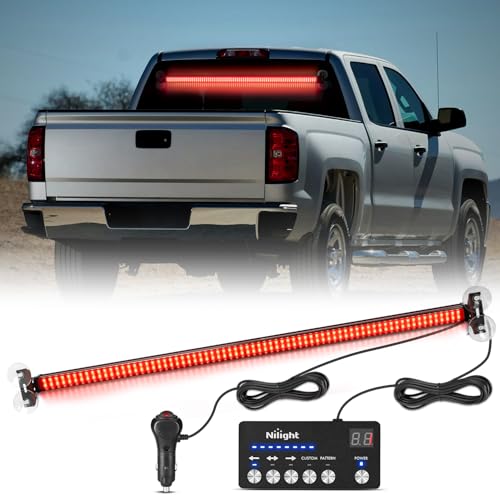Nilight 144LED Traffic Advisor Strobe Light Bar with Controller Red Emergency Warning Lights Hazard...