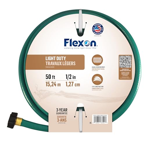 Flexon 1/2-Inch by 50-Foot Reinforced Garden Hose FR1250,Green
