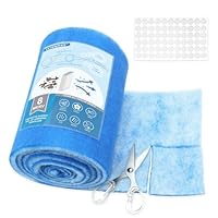 UCINNOVATE 50x230 cm Luftfilterrolle (für ca. 50 Filter), MERV 8 elektrostatischer Filter, zuschneidbar für Boden-, Decken- & Lüftungsgitter, inkl. 66 Klebehaken