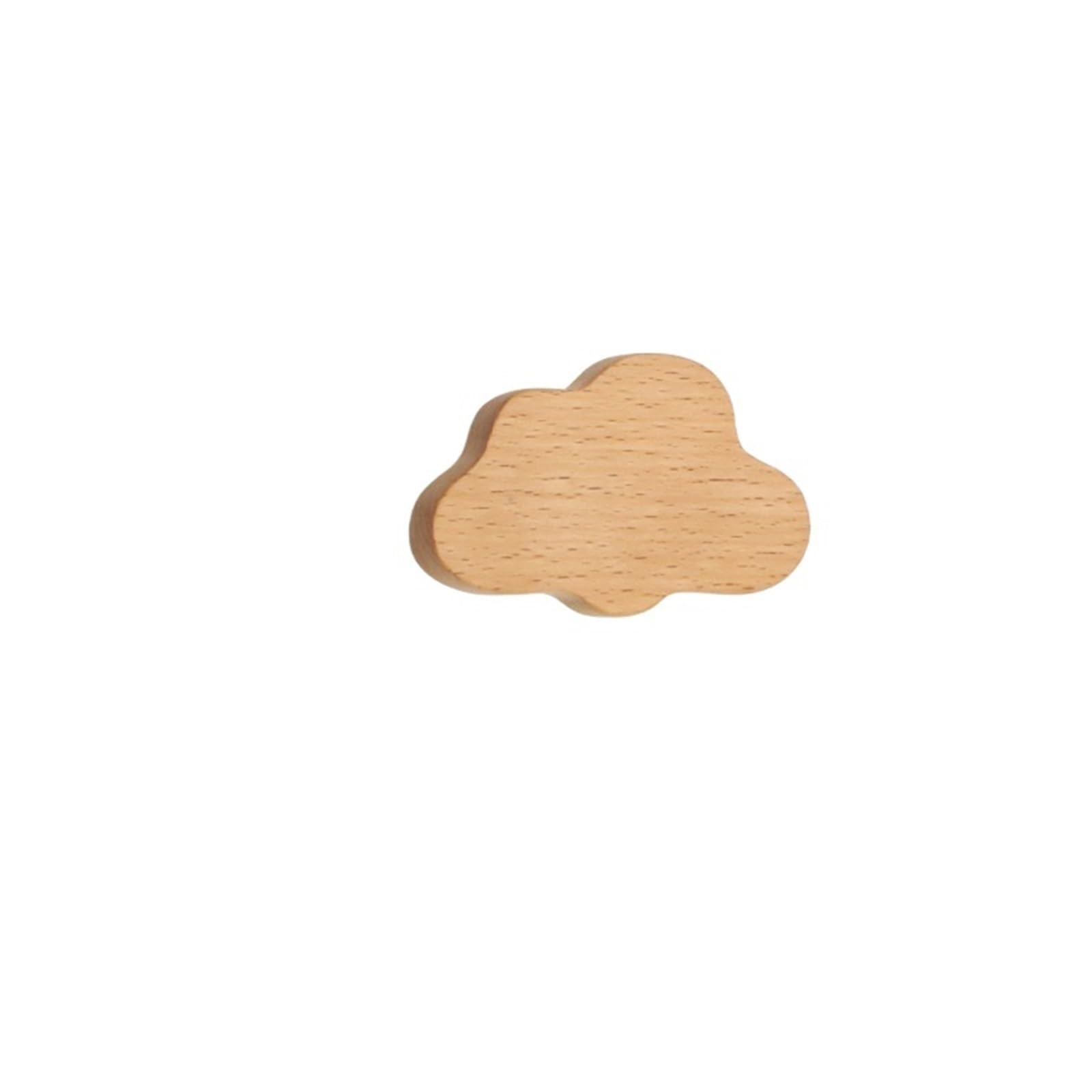 SNGUOQ 4pcs Wooden Door Handles Wood Furniture for Cabinets Dressers Drawers Knobs Kitchen Cupboard Wardrobe Pulls for Cabinet Drawer Shoes(Clouds-S)