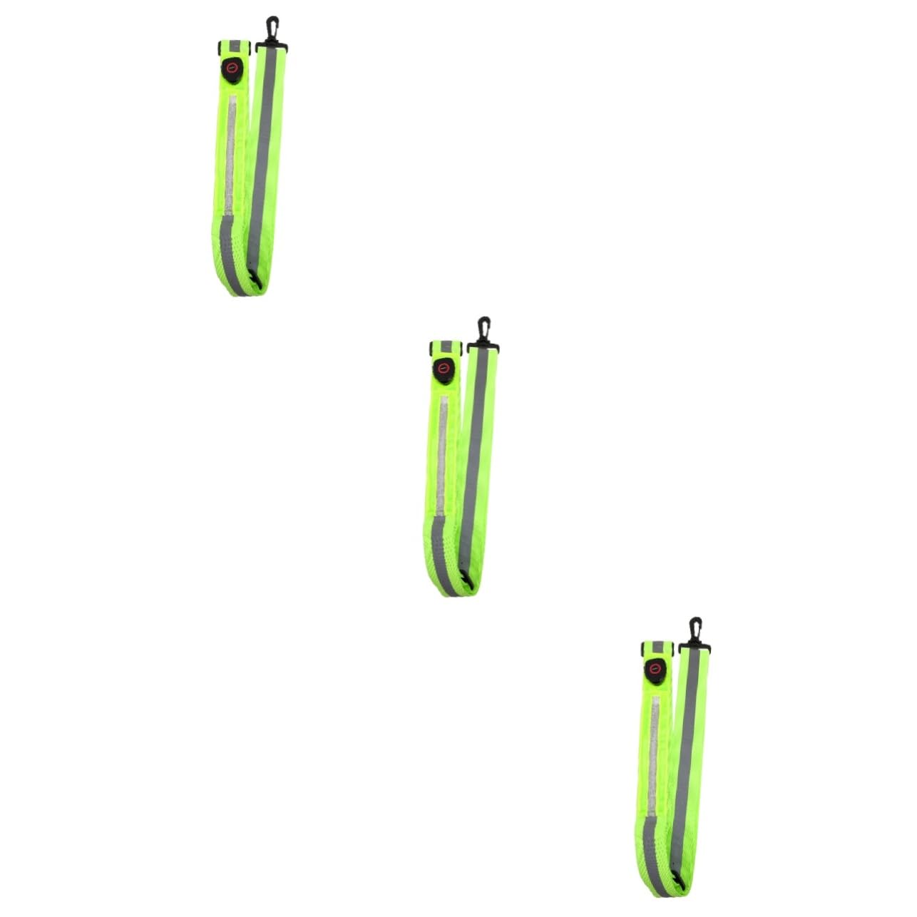 BESPORTBLE 3piezas Cinturón Reflectante De Alta Visibilidad para Correr De Noche Banda Lumínica Ajustable y Cómoda Equipamiento Deportivo para Adultos para Actividades Nocturnas y