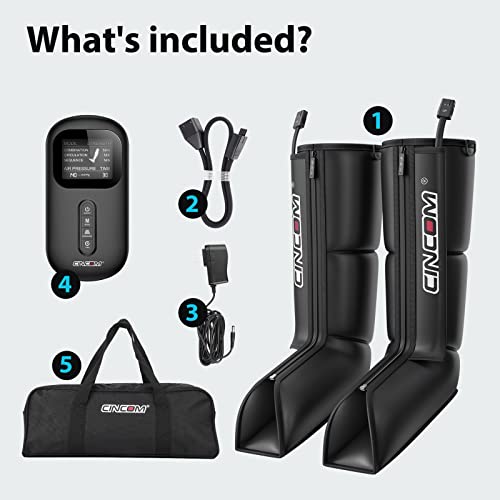 Image of CINCOM Leg Massager for Circulation and Pain Relief,Corded Electric,Air Compression Boots Helpful for Relaxation,Swelling and Edema Gifts for Mom and Dad Athletes Recovery,Black