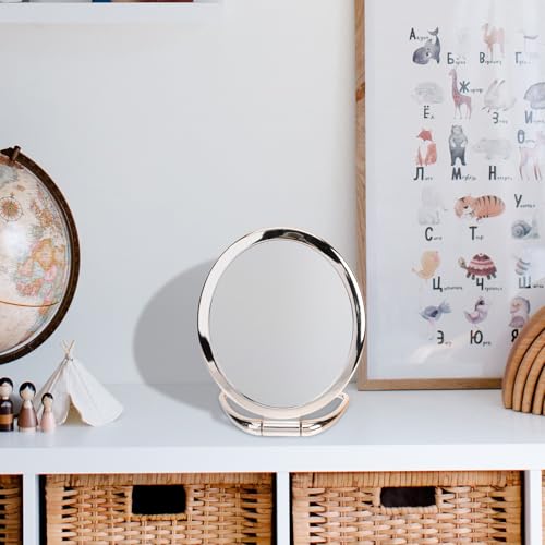 Espejo de maquillaje plegable MAGICLULU con aumento 3X y doble cara para mesa o pared 6