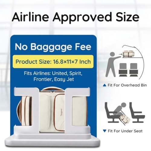 Image of Taygeer TSA Approved Under Seat Backpack, 35l College Backpack for Women | Personal Item Bag for Airplanes Fits 15.6 Inch Laptop, Travel Bag with Water Bottle Pocket & Shoe Pouch, Khaki White