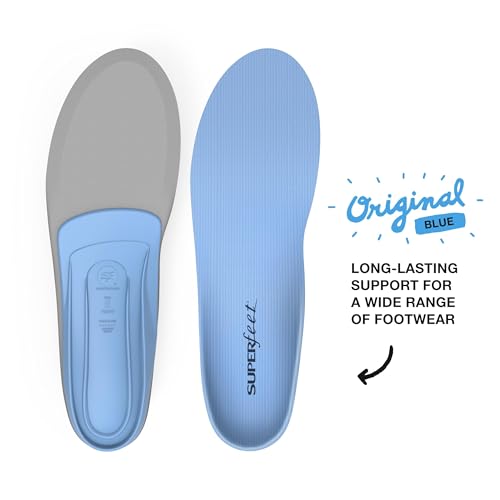 Image of Superfeet All-Purpose Support Medium Arch Insoles (Blue) for Active Lifestyle with Medium Arch Support - Men 5.5-7 / Women 6.5-8 (Pack of 2)