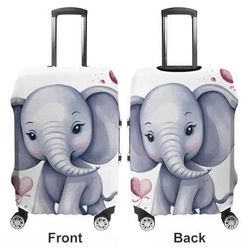 Cute Elephant Printed Luggage Cover Protector, Fits 18-32 Inch Luggage3