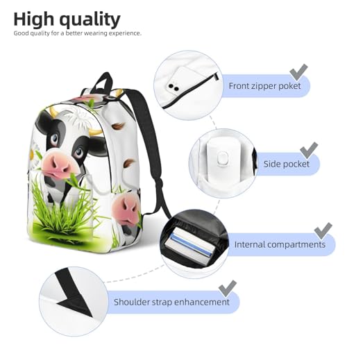 Sac à dos de voyage imprimé vache fin du mal de dos en déplacement