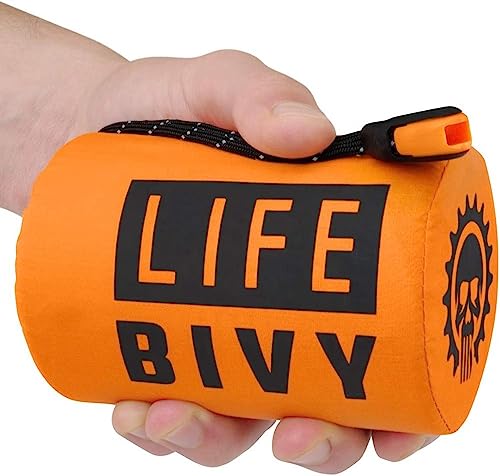Travel Curry – Thermal Emergency Sleeping Bag – Use as Emergency Sack, Survival Sleeping Bag, Emergency Blanket, Survival Gear with Paracord String, Lightweight 110 gm, Must for Outdoor Hiking, Trekking, Camping Activities – Sleeps 1