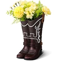 Briwooody Western Cowboy Boot Vase Western Decor for Home Cowboy Boots Planter Boots Crafts Fun Western Party Decorations Cowboy Cowgirl Party Supplies