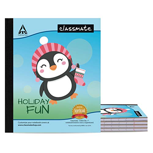 Image of Classmate Long Notebook - 140 Pages, Single Line (Pack of 12) & Octane Neon- 25 Blue Gel Pens Notebook - Single Line, 172 Pages, Pack Of 4