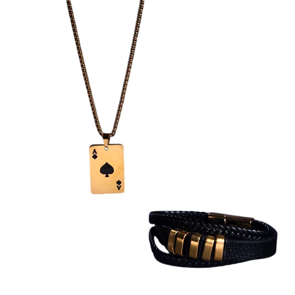 Blaze Black Monarch Mens Chain & Bracelet Combo for Men & Boys | Fancy & Stylish Accessories | Anniversary, Engagement, Birthday & Everyday Wear | Gift for Valentine Day-image-39