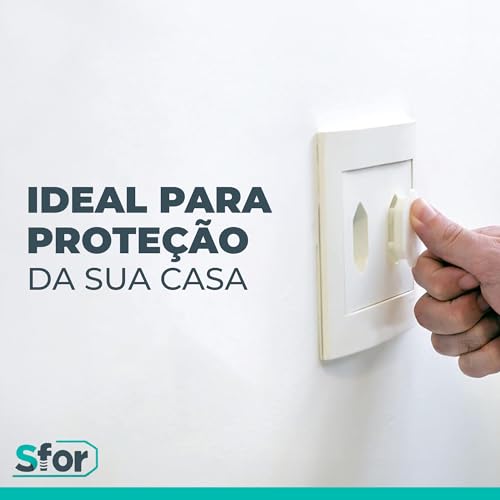 Sforplast Sfor | Protetor De Tomada Branco | 50 Peças | Proteção Para Bebês E Crianças