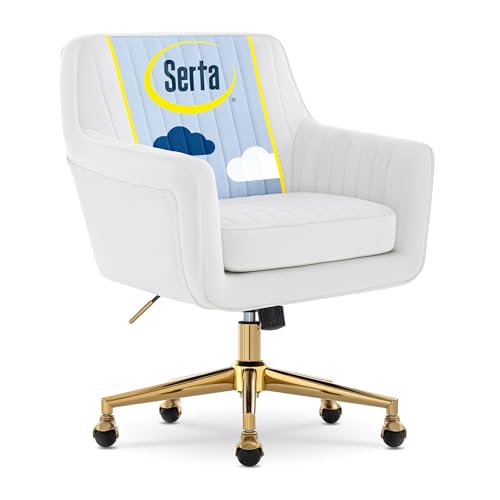 Serta Ashleigh Modern Office Chair, Channel-Tufted Design, Pocket Coil Seat