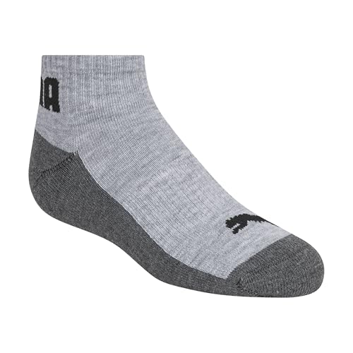 PUMA Boys' Quarter Crew Socks (8-Pack), Black Grey, 7-8.5 - image 3