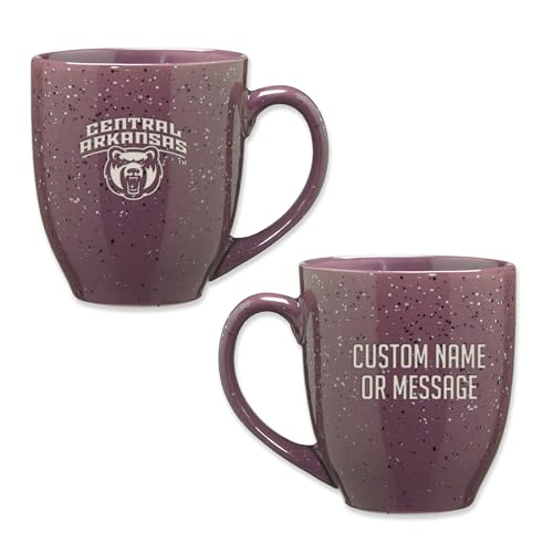 Image of Rico Industries NCAA Central Arkansas Bears Purple Personalized 16 oz Team Color Laser Engraved Speckled Ceramic Coffee Mug