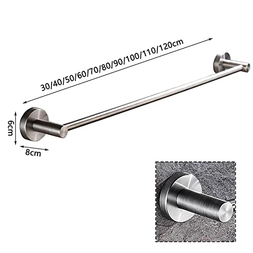 Porte-serviette murale Sus 304 avec vis de fixation rail acier inox brossé 120 cm