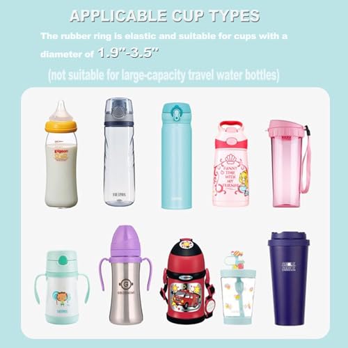 2PCS Water Bottle Holder with Strap, Cup Lanyard Accessories Long Neck and Adjustable Shoulder, Fit for 0.98"-5.3" Bottle Cap Diameter, Bottle Straps Travel Essentials for Adults and Kids-Panda 01