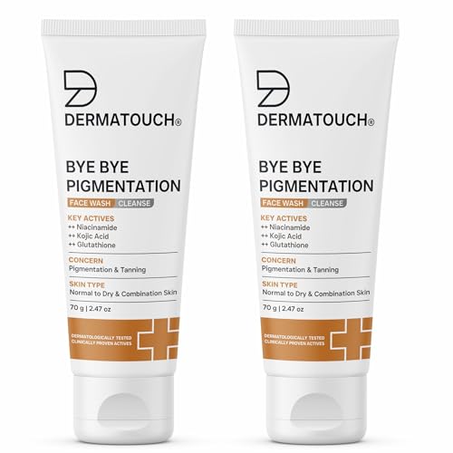 Image of DERMATOUCH Bye Bye Pigmentation Face Wash | Anti Pigmentation for Men and Women with Niacinamide, Kojic Acid, & Glutathione | 70g (Pack of 2)
