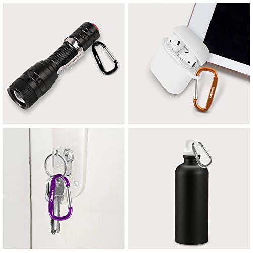 Gimars 18 pcs 6 cm mini Karabiner Schlüsselanhänger, Karabinerhaken Alu klein Schlüssel Karabiner für Camping, Angeln, Wandern oder Reisen