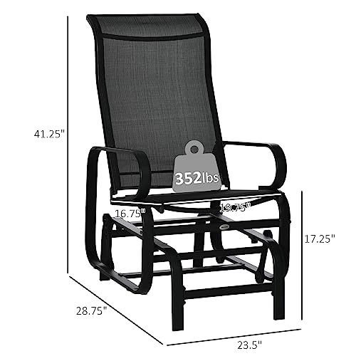 image for Outsunny Outdoor Glider Chair, Gliders for Outside Patio with Smooth R
