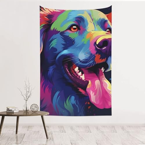 Décoration murale sans dommage : tapisserie velours colorée 152cm