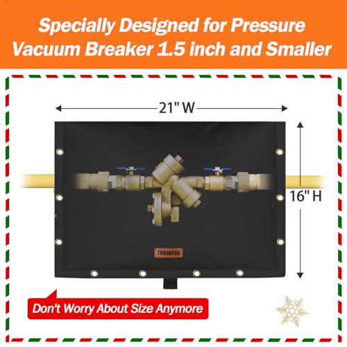 Image of Backflow Preventer Insulation Cover for Vacuum Breaker, 21 inchW x 16 inchH, Black