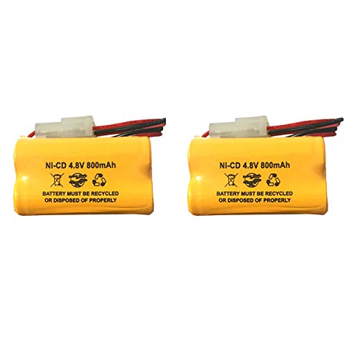 (2 Pack) 800mAh 4.8v Exit Sign Emergency Light Battery EDCNRB N20AE015A Ni-CD AA Pack CUSTOM-222 NIC0905 OSA146