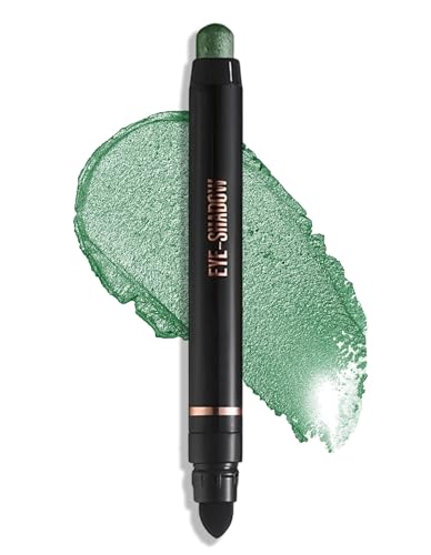 Erinde Grün Lidschatten Stift, Glitzer Creme Eyeshadow Stick, Langanhaltend & Wasserfest Lidschattenstift, Hochpigment Metallic Shimmer Augen Makeup Pen #10
