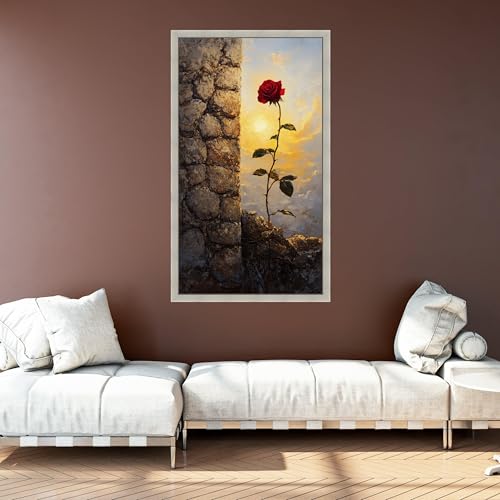 Peinture sur la résilience rose rouge message de force inspirant - 3