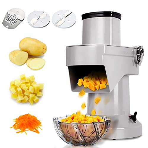 YCNLYSSR Cortadora eléctrica de Verduras, cortadora eléctrica de Verduras, cortadora eléctrica de Verduras, cortadora 3 en 1, rallador, 180 kg h, cortadora Comercial de Verduras y Frutas